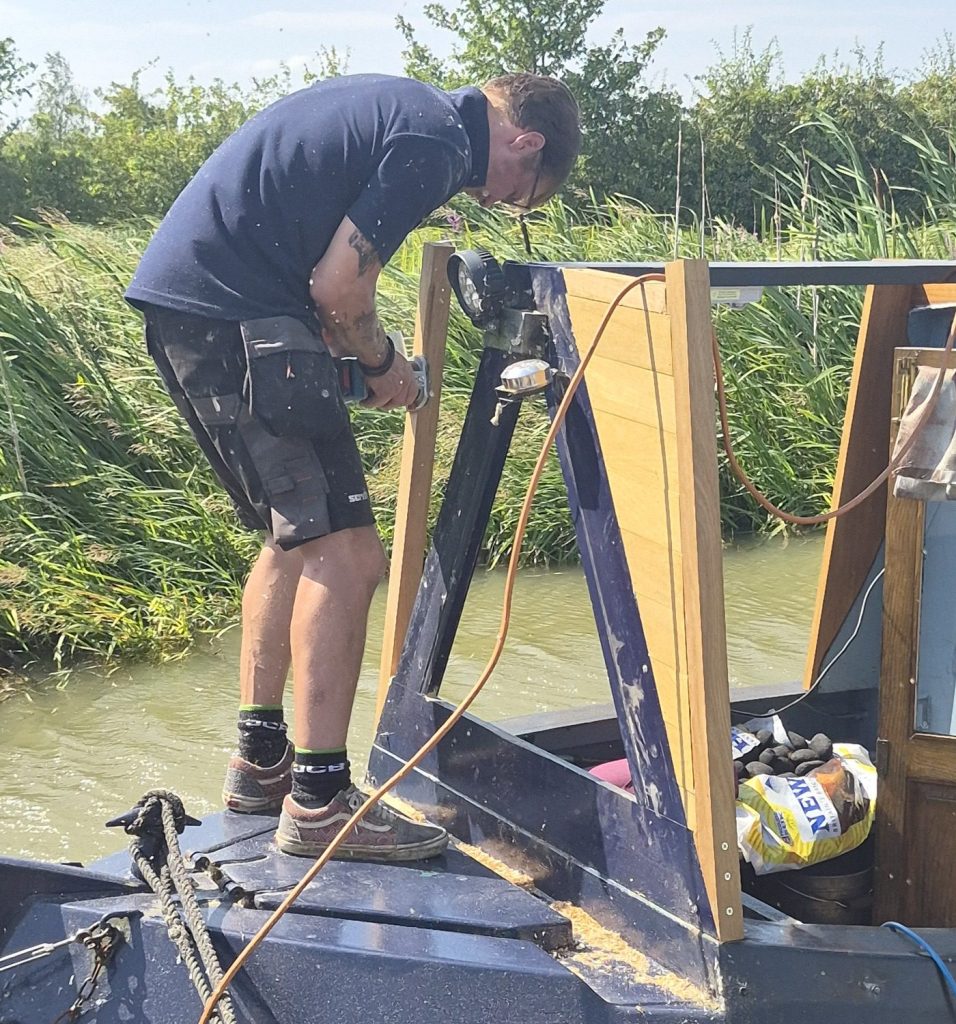 working on a boat